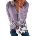 thumbnail image 2 of 2023 Chandail en Molleton de Mode pour Femmes 50 % de Rabais Liquidation Hauts pour Femmes Automne Manches Longues Chandail Ample Chemise Habillée Décontractée Dames Chandails en Molleton à Rayures Col Rond, 2 of 5