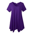 thumbnail image 4 of LARACE Short Sleeve T-Shirts for Women Plus size Tops V-Neck Tunic Tops for Leggings DarkPurple_2X, 4 of 6