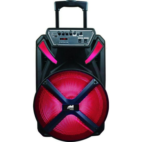Naxa Electronics NDS-1536 Portable 15? Bluetooth Party Speaker with Disco Light, Up to 2 Hours Play Time, Microphone, FM Tuner, USB Port, MicroSD Card Slot, and 3.5mm Input, Black