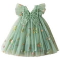 thumbnail image 4 of uublik Girls Party Dresses Size 6M-5T Summer Birthday Party Dress Ruffle Tiered Tulle Princess Prom Dres Green, 4 of 5
