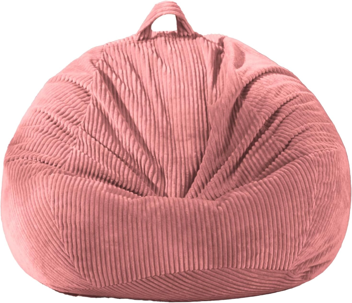 Stuffed Animal Storage Bean Bag Cover (No Filler), Corduroy Kids & Toddler Bean Bag Chair for Teens & Adults, Toy Storage Organizer, Comfy Sofa for Playroom (Baby Pink, Adult (Cover Only)