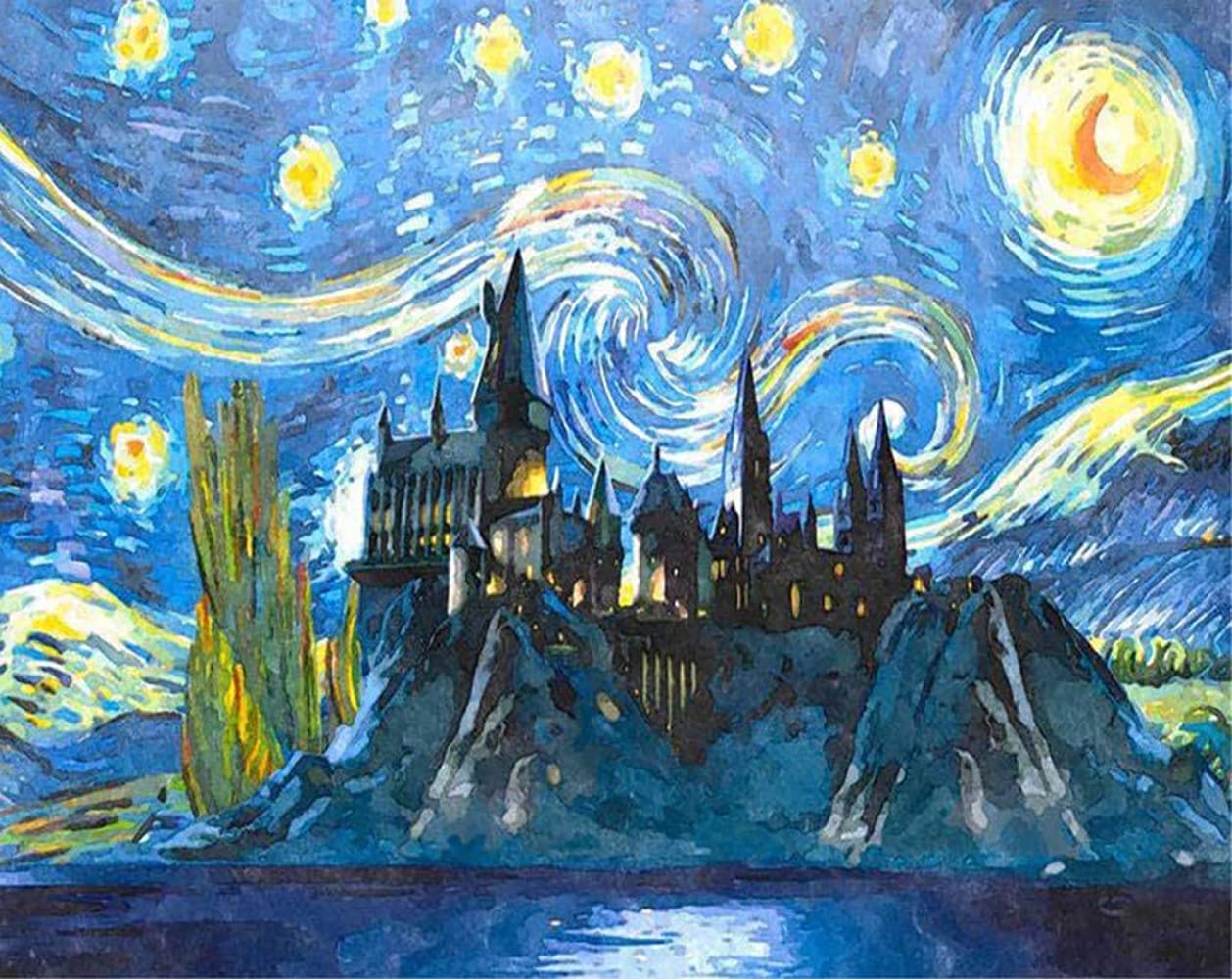 Paint by Numbers for Adults Kids Beginners, Harry Potter Starry Night ...