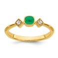 thumbnail image 1 of 14K Yellow Gold Emerald and Real Diamond Ring, 1 of 1