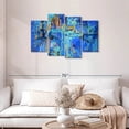 thumbnail image 2 of Elephant Stock Royal Blue Abstract Wall Art - Horizontal Multi Panel Canvas - Living Room Wall Decor - Abstract Multi Panel - Blue And Turquoise Decor - 43" x 27", 2 of 8