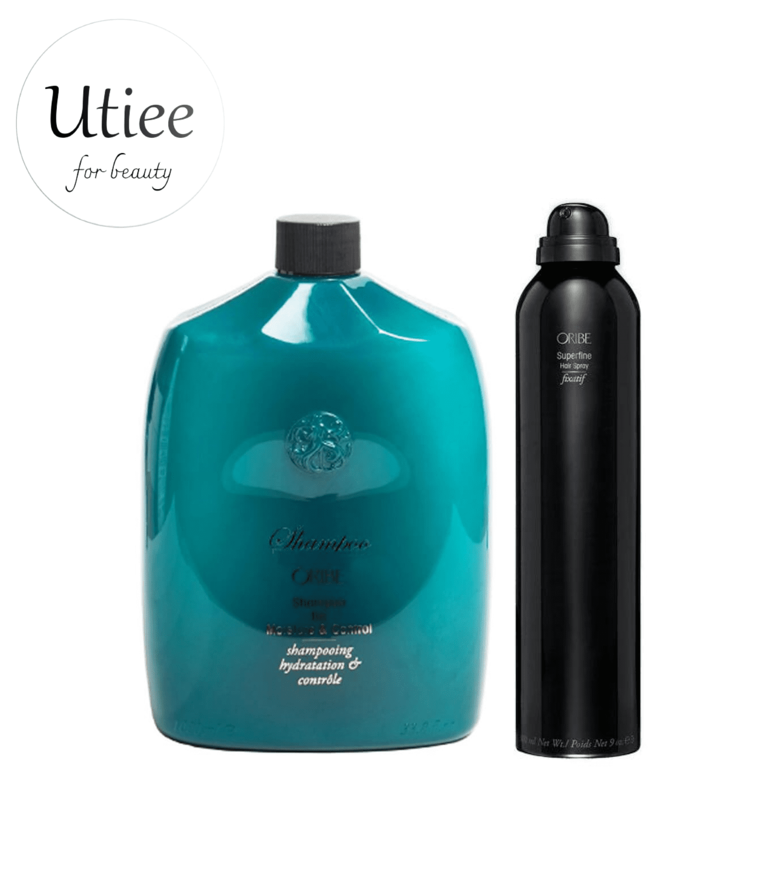 Oribe Shampoo For Moisture Control 33.8 oz and Superfine Hairspray 8.5 oz