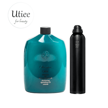 Oribe Shampoo For Moisture Control 33.8 oz and Superfine Hairspray 8.5 oz