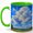Green, variant on Blue Sky Cloud 11oz Ceramic Mug, Sunny Countryside Landscape