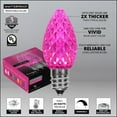 thumbnail image 5 of OptiCore C7 Shatterproof Pink LED Christmas Lights Replacement Bulbs, Pack of 25, 0.84W, E12 Candelabra Base, 5 of 5