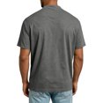 thumbnail image 4 of Fabrcox Mens Shirts Short Sleeve Lace Up V Neck T Shirts for Men Regular Fit Breathable Lightweight Workout Mens Summer Shirt Gray S, 4 of 7