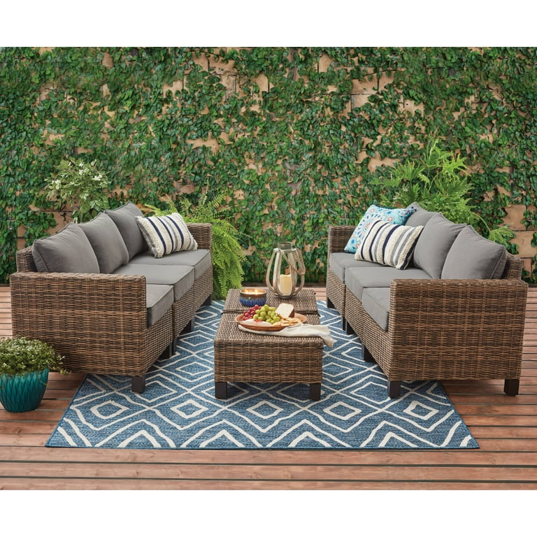 Better Homes Gardens Brookbury 4 Piece Wicker Sectional Sofa Set Com Wicker Sectional Sofa Set, Brookbury All Weather Wicker Sofa Sectional