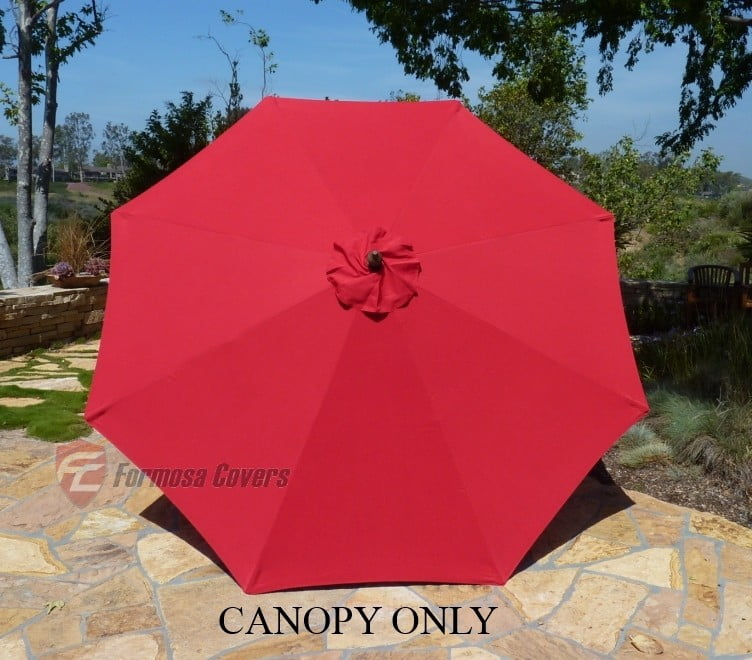Covered Living 9ft Umbrella Replacement Canopy 8 Ribs In Red Canopy Only Walmart Com Walmart Com
