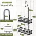 thumbnail image 4 of VANCORE Shower Caddy Hanging over Shower Head, Adjustable Height Hanging Shower Shelf with Hooks Soap Holder - Black, 4 of 6