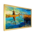 thumbnail image 2 of Designart 'The Deep Blue Lake And Windmills' Nautical & Coastal Framed Art Print, 2 of 4
