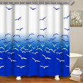 thumbnail image 1 of MSV Anti-Mold Shower Curtain – Antibacterial, Lovable, Waterproof, 12 Shower Rings Included – Polyester, “Seagulls” 180x180cm, 1 of 4