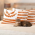 thumbnail image 3 of Halloween Outdoor Waterproof Pillow Covers, Country Vintage Orange Horror Grimace Striped Decorative Rectangle Throw Pillowcase Sofa Cushion Sham for Patio/Couch/Chair, 20"x12" 2 Pack, 3 of 8