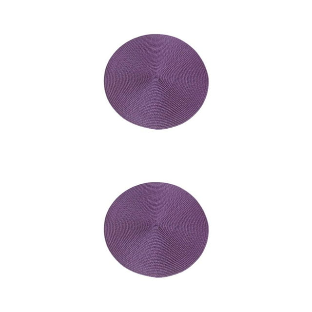 ZheElen Round Placemats Sturdy And Durable Table Mats For Versatile Lightweight purple 2Set