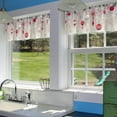 thumbnail image 6 of Christmas Valances for Windows,Christmas Tree Red Balls Semi Sheer Valances Windows Curtain, Rod Pocket Short Window Treatment Light Filtering Decor Valances for Kitchen Bedroom - 54"x18", 6 of 6