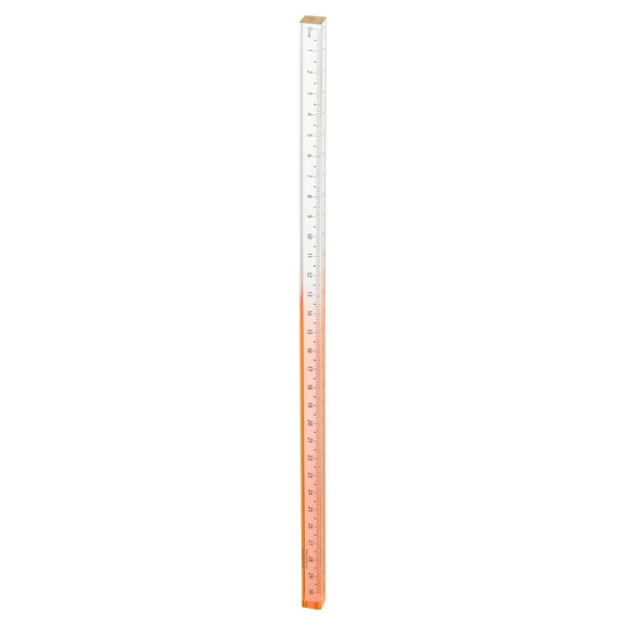 Uxcell Acrylic Clear Straight Rulers 30cm Metric Transparent Gradient Three-Dimensional Plastic Ruler Square Cube Measuring Tool for Classroom Office, Orange