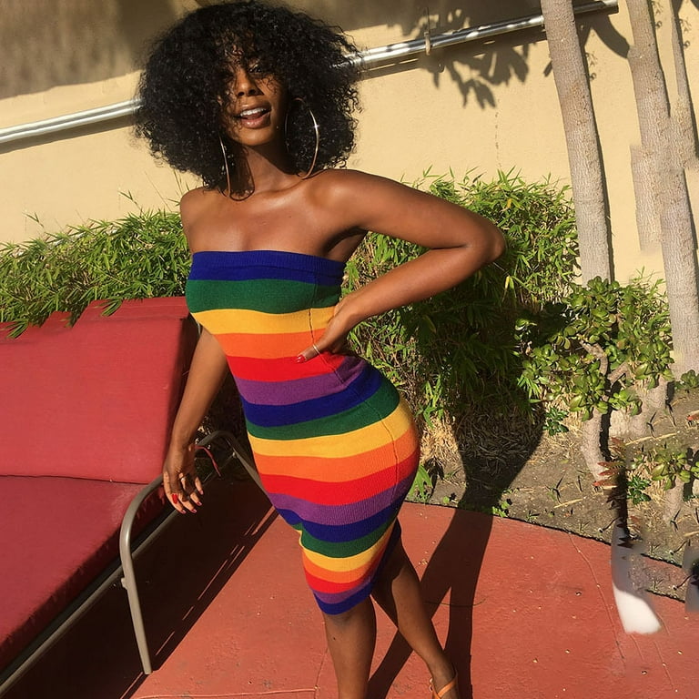 Rainbow bodycon on sale dress