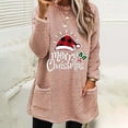 thumbnail image 1 of Qertyioot Hauts Grande Taille pour Femmes, Blouse de Noël Col Rond et Hiver Ample avec Poche Imprimée Manches Longues, 1 of 4