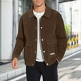 thumbnail image 5 of Zedker Mens Winter Jackets Corduroy Fall Warm Coat Thick Thermal Trucker Cargo Coats Stylish Zip Up Collared Work Jacket Brown XL, 5 of 10