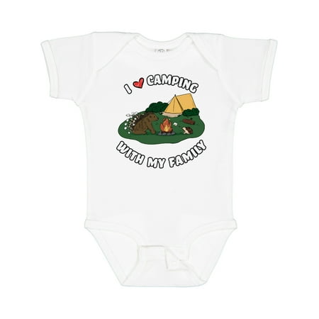 

Inktastic I Heart Camping with My Family with Hedgehog and Porcupine Gift Baby Boy or Baby Girl Bodysuit