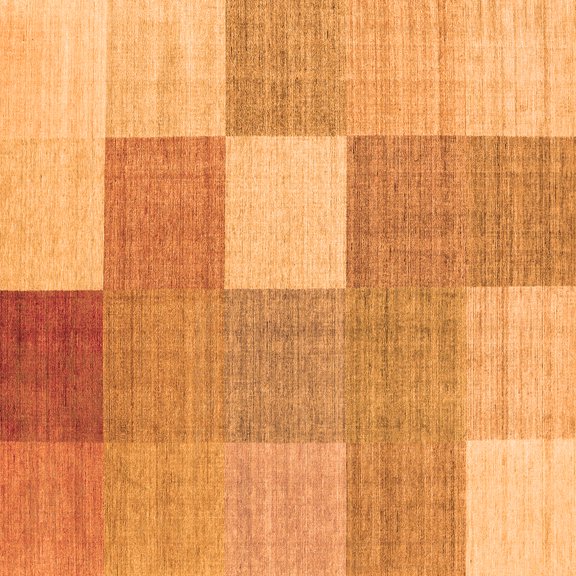 Ahgly Company Indoor Square Checkered Orange Modern Area Rugs, 3' Square