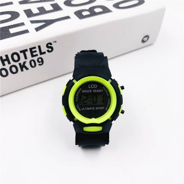 Reloj electrónico para niños Gitel de color negro con círculos coloridos