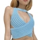 thumbnail image 1 of Top camisola sin espalda con cordones para mujer Top con tiras sin mangas y cuello en V profundo cruzado, 1 of 6