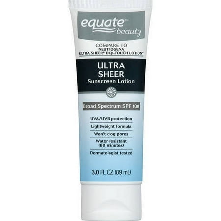 Equate Beauty Ultra Sheer Sunscreen Lotion, SPF 100, 3 Fl. Oz.