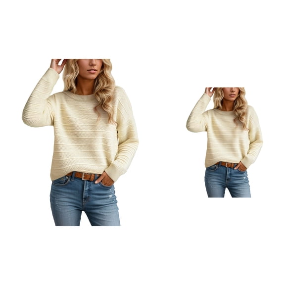 Women's Pullover Sweater with Elegant Bow Back Detail, Long Sleeve Soft Knit Top, Loose Fit Casual Comfortable Tunic for Fall Winter
