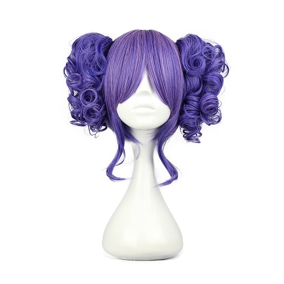 Unique Bargains Human Hair Wigs for Women 14" Wigs with Wig Cap Synthetic Fibre Blue