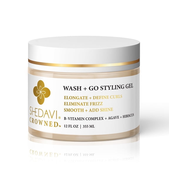 Shedavi Wash   Go Styling Gel - Natural Moisturizing Curl Defining Styling Gel for Unisex Curly Hair, Coils & Anti Frizz