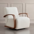 thumbnail image 3 of CHITA Swivel Accent Chair with U-shaped Wood Arm for Living Room Beedroom, Linen Fabric&Walnut, 3 of 8