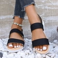thumbnail image 3 of Wedge Sandals for Women, Round Toe Open Toe Design with Adjustable Ankle Strap, Synthetic Suede Upper, Cushioned Footbed, Breathable Perforations, Non-Slip Sole, 3 of 8