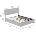 thumbnail image 4 of VECELO Queen Bed Frame with Charging Station, Modern Button Tufted Upholstered Platform Bed Frame with Adjustable Headboard for Bedroom, No Box Spring Needed, Easy Assembly, Light Gray, 4 of 8