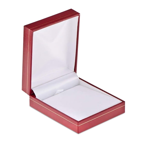 Novel Box Red Jewelry Box for Pendants with Gold Trim - Faux Leatherette Pendant Storage Case