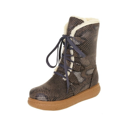 

Boots for Women Clearance Deals! Verugu Western Cowboy Low Heel Comfort Bootie Ankle Boots for Women Women s Boots With Cross-lacing Padded Cotton Boots Snake Print Flat Heel Ankle Boots Coffee 37