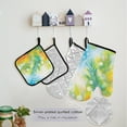 thumbnail image 5 of Colorful Shiny Summer Leaf 5 Pcs Kitchen Set Heat Resistant Oven Mitts and Non-Slip Pot Holders with Adjustable Cooking Apron, 5 of 6