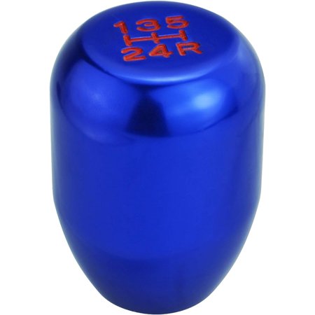 Abfer 5 Speed Manual Shift Knob Car Shifter Stick Gear Knobs Aluminum Shifting Lever Replacement Fit Most Vehicle, Blue
