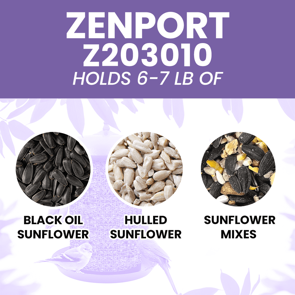 Zenport Z203010 Hanging Bird Seed Screen Feeder, Green