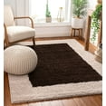 thumbnail image 4 of Porta Border Modern Geometric Shag 4x5 (3'11'' x 5'3'') Area Rug Brown Beige Plush Easy Care Thick Soft Plush Living Room, 4 of 6