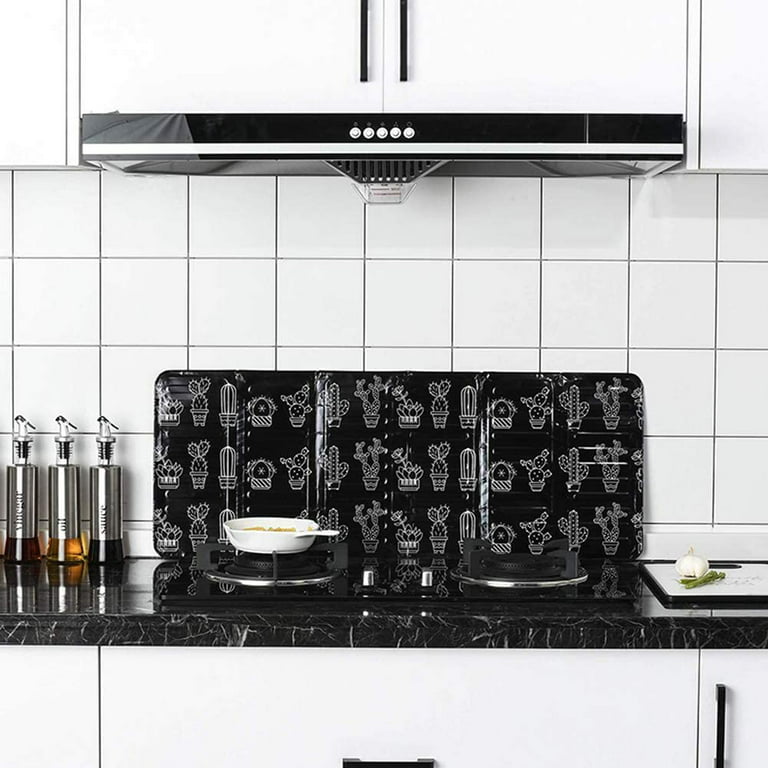 Kitchen Oil Splash Guard Wall Foil Protector Stove Cover Removable Baffle  Scree