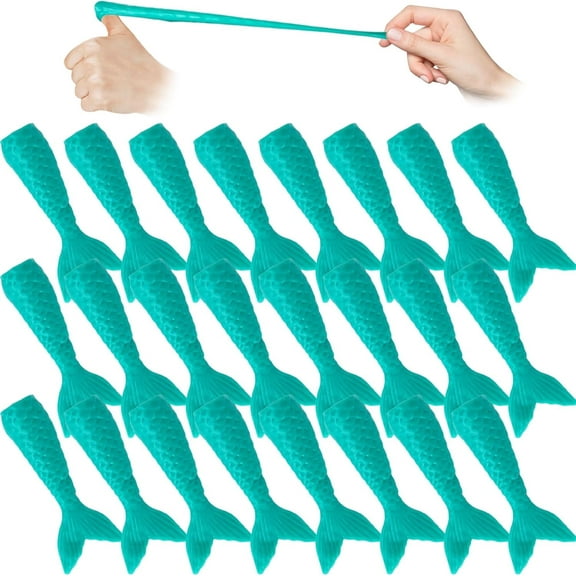 ArtCreativity 24PCS Mermaid Tail Slingshots – Fun Finger Toys for Kids – Mermaid Party Favors & Easter Basket Stuffers