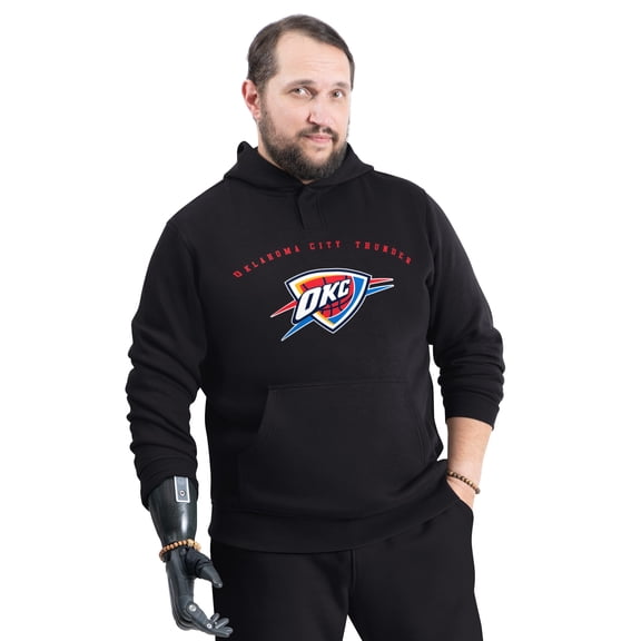 Men's G-III Sports by Carl Banks Black Oklahoma City Thunder Adaptive Team Arc Fleece Hoodie