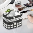 thumbnail image 1 of Caja De Almacenamiento Portátil De Artículos De Tocador De Doble Capa, Bolsa Organizadora De Cosméticos De Gran Capacidad Con Compartimentos Con Cremallera Para Fácil Acceso, Cuero Duradero., 1 of 3