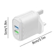 thumbnail image 3 of USB Charger 20W Dual USB Fast Charging Adapter, Smart Safety Protection Overcurrent Overvoltage Short Circuit, Compact Wall Plug for Phone Tablet Headphones Home Office Travel, 3 of 6