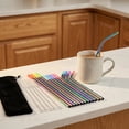 thumbnail image 3 of Set of 16 Reusable Stainless Steel Straws with Travel Case Cleaning Brush Silicone Tips Extra Long Metal Straws Drinking for 20 24 30 oz Tumbler, 3 of 8