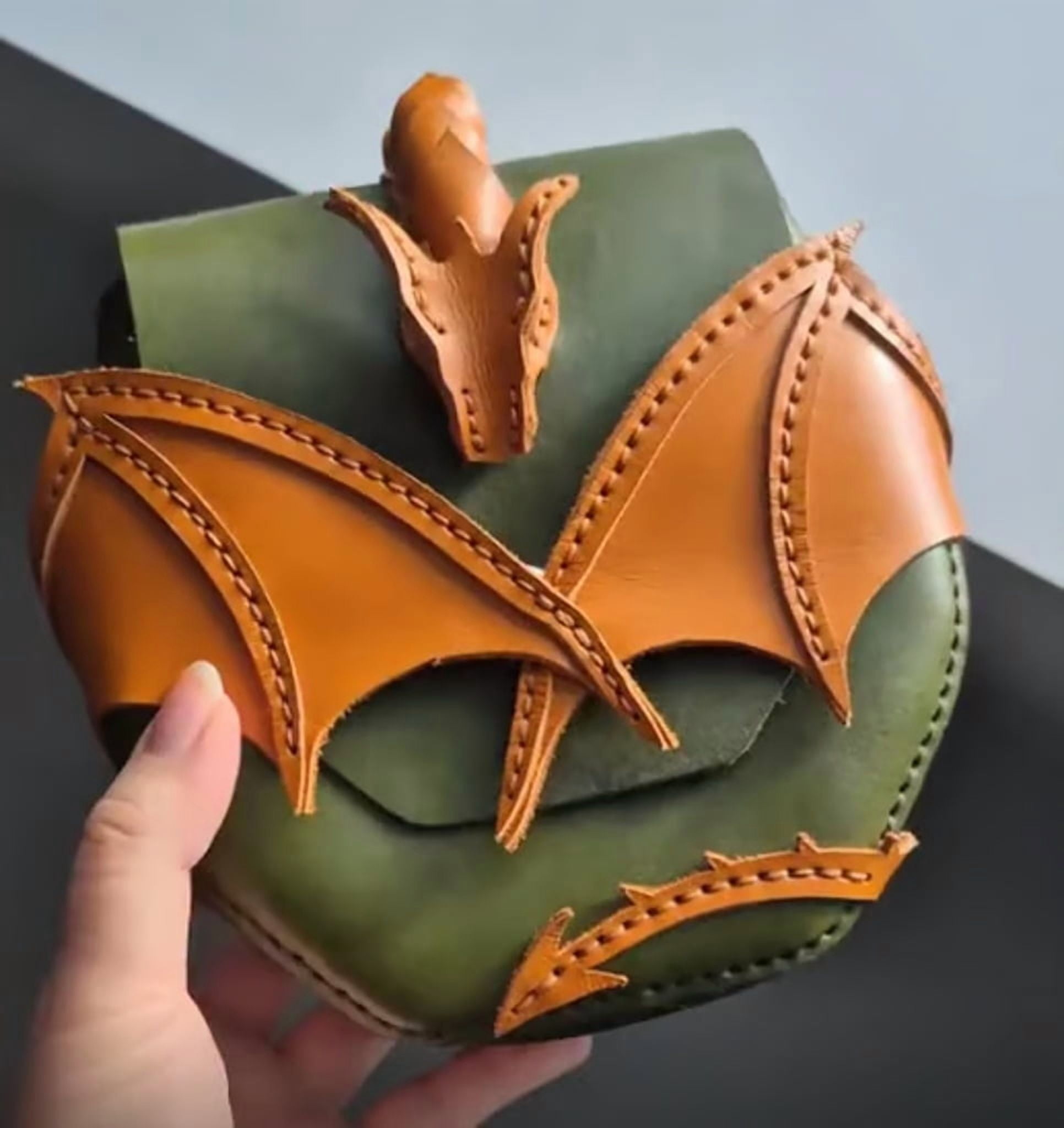 Dragon Assume Shoulder Bag Natural Leather, Dragon Purse Large Crossbody Bag, Over the Shoulder Bags for Women