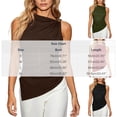 thumbnail image 3 of Mifsaly Womens Sleeveless Halter Neck Tops Elegant Asymmetric Ruched Tank Top Metal Ring Shoulder Pleated Cami Blouse Summer Party Going Out Shirts Army Green,L, 3 of 6